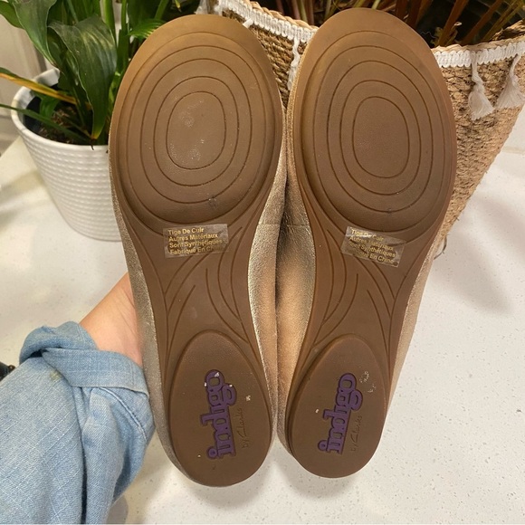 ✨ Indigo by Clarks Metallic Gold Ballet Flats Women's 10 Comfortable & Stylish - Picture 7 of 7